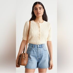 & Other Stories Cable Knit SS Cardigan